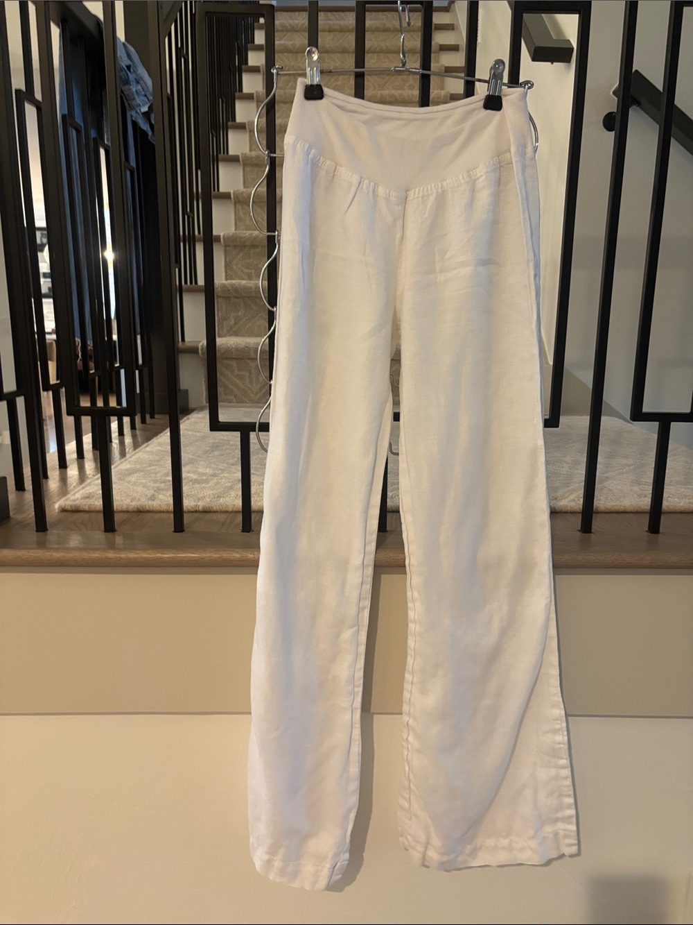 White Linen Wide-Leg Pants